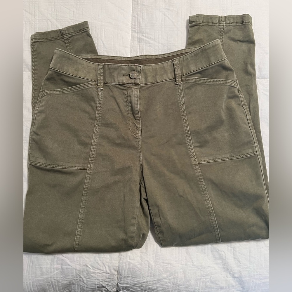 Chico's Olive Green Straight Leg Pants 8P Chicos 1P